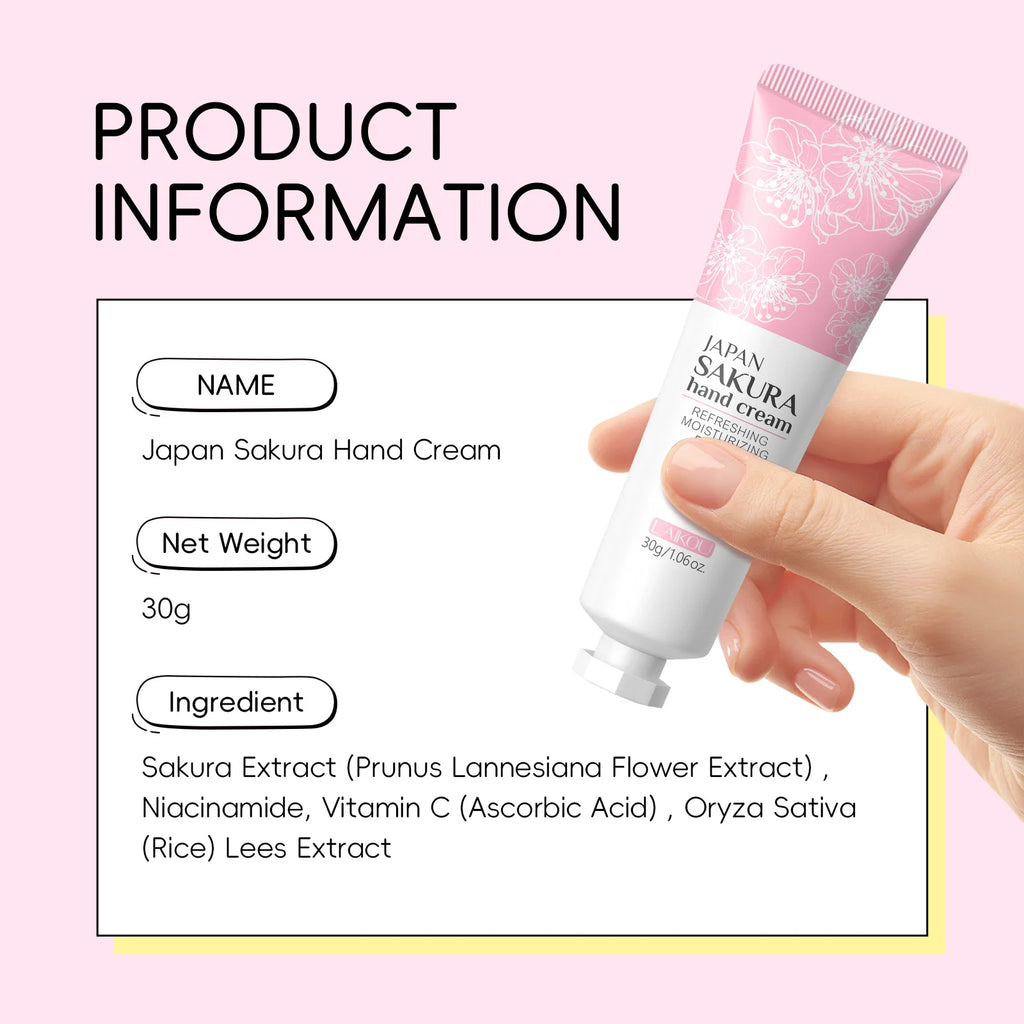 LAIKOU Sakura Hand Cream – Moisturizing & Brightening 30g Hand Cream Oasis Select