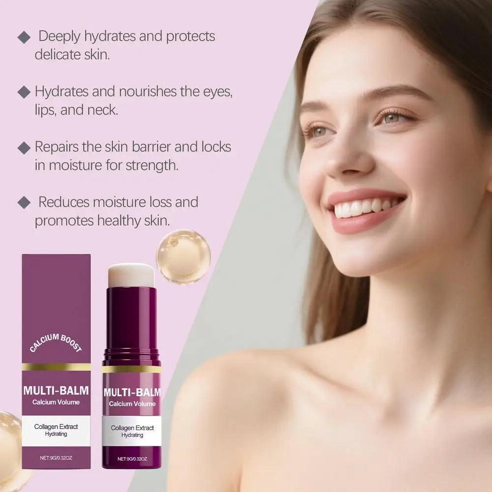 1/2/3PCS Calcium Volume Multi Balm Stick,Collagen Moisturing Stick Face Cream Anti Wrinkle Hydrating For Eyes Neck Face Skincare Oasis Select