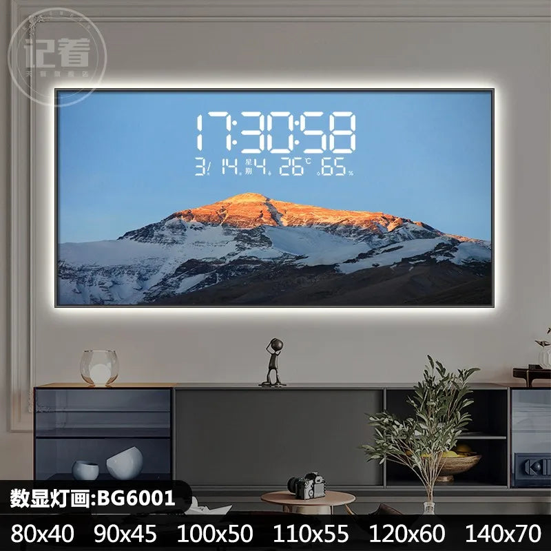 Permanent Calendar Electronic Wall Clock Guest Restaurant Decorative Painting Large Screen LED Lights Plug-in Wall Clock Oasis Select BG6001 80CM X 40CM