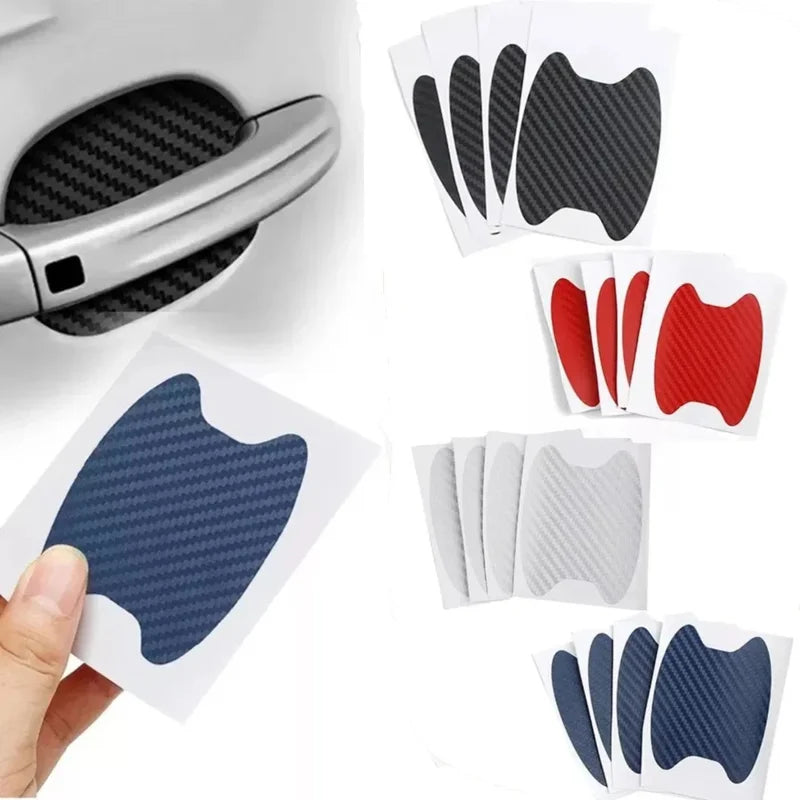 4 pcs/Set Car Door Sticker Carbon Fiber Scratches Resistant Cover Auto Handle Protection Film Exterior Styling Car Accessories Oasis Select