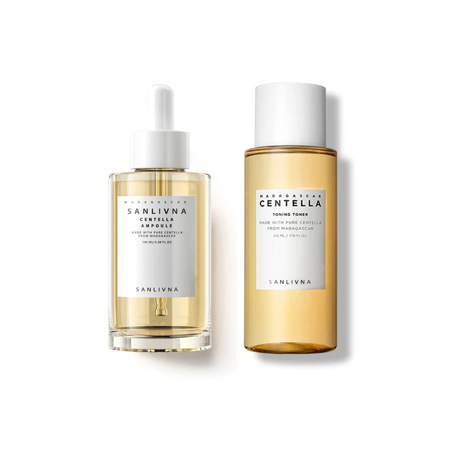 Centella asiatica Madagascar toner, ampoule essence set moisturizing and hydrating to improve skin dehydration and acne problems Oasis Select set