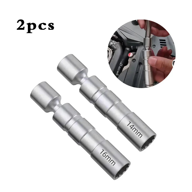For BMW Mercedes Benz Spark Plug Sleeve Wrench Socket Magnetic 12-Point Angle Thin Wall Spark Plug Car Removal Tools 14mm 16mm Oasis Select