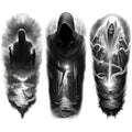 3-Pack Skull & Grim Reaper Temporary Tattoos – Black & Grey