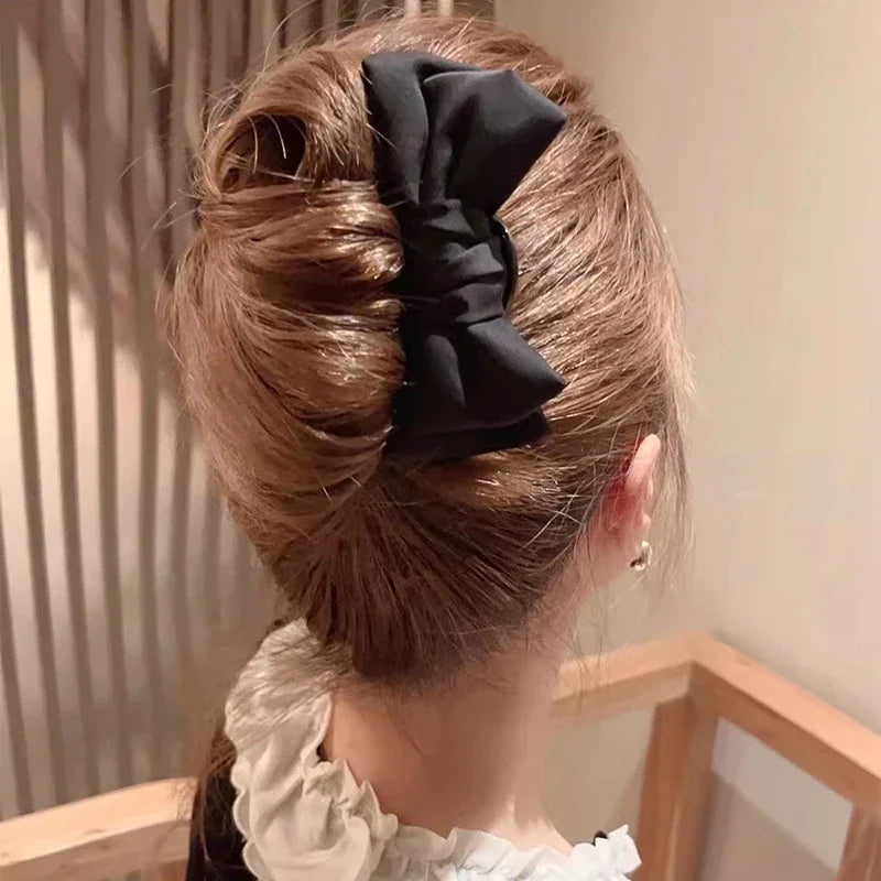 Elegant Black Bow U-Shaped Hair Clip | Boutique Hairpin Hair Clip Oasis Select
