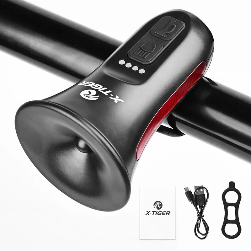 X-TIGER Bicycle Electric Bell Bike USB Charging Horn MTB Mountain Bike Warning Safety Ring Waterproof Bell Cycling Accessories Oasis Select X-LB-0501