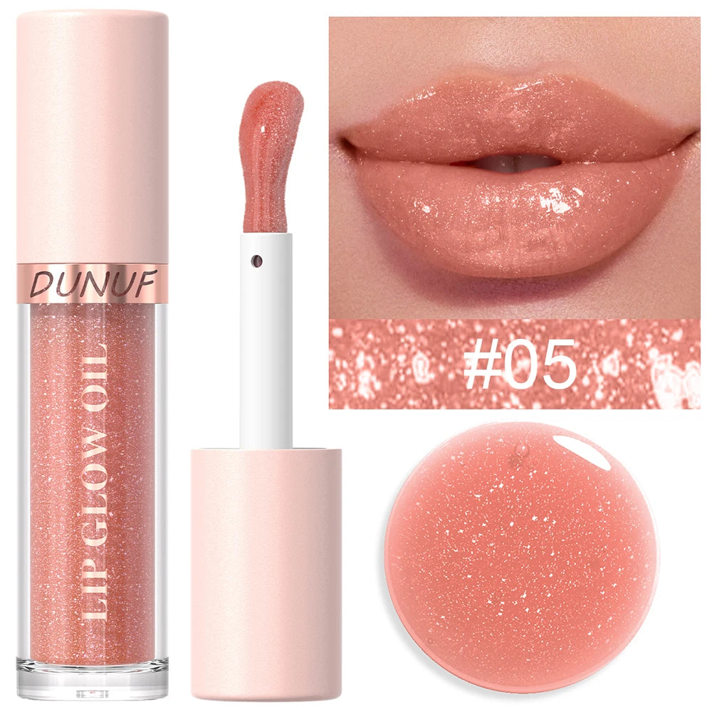 DUNUF Lip Glow Oil Moisturizing Lip Gloss Plumping Lip Oil Tinted Hydrating Lip Care Transparent Lip Balm Beauty Makeup Cosmetic Oasis Select DLAA 5