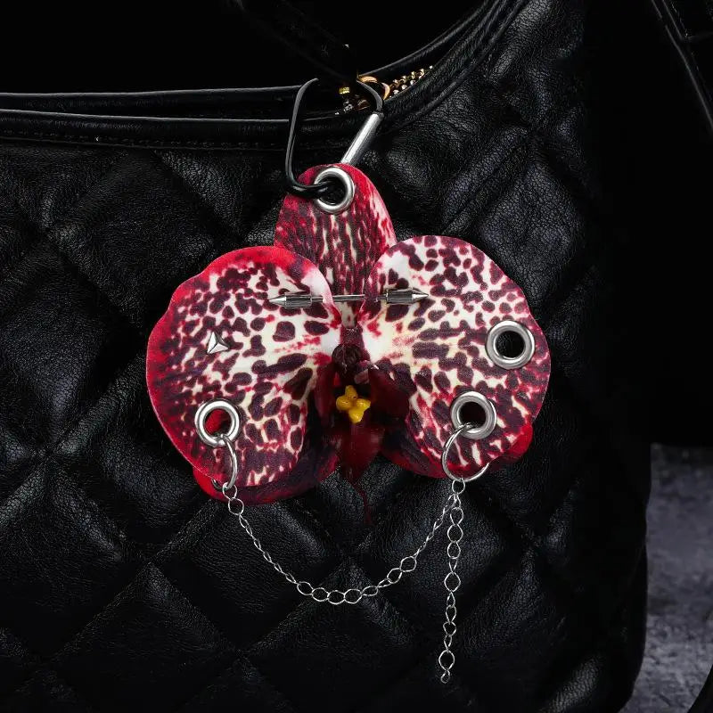 Exquisite Simulation Phalaenopsis Keychain Backpack Decoration Gifts Creative Hand-punched Puncture Simulation Flower Keyring Oasis Select A4