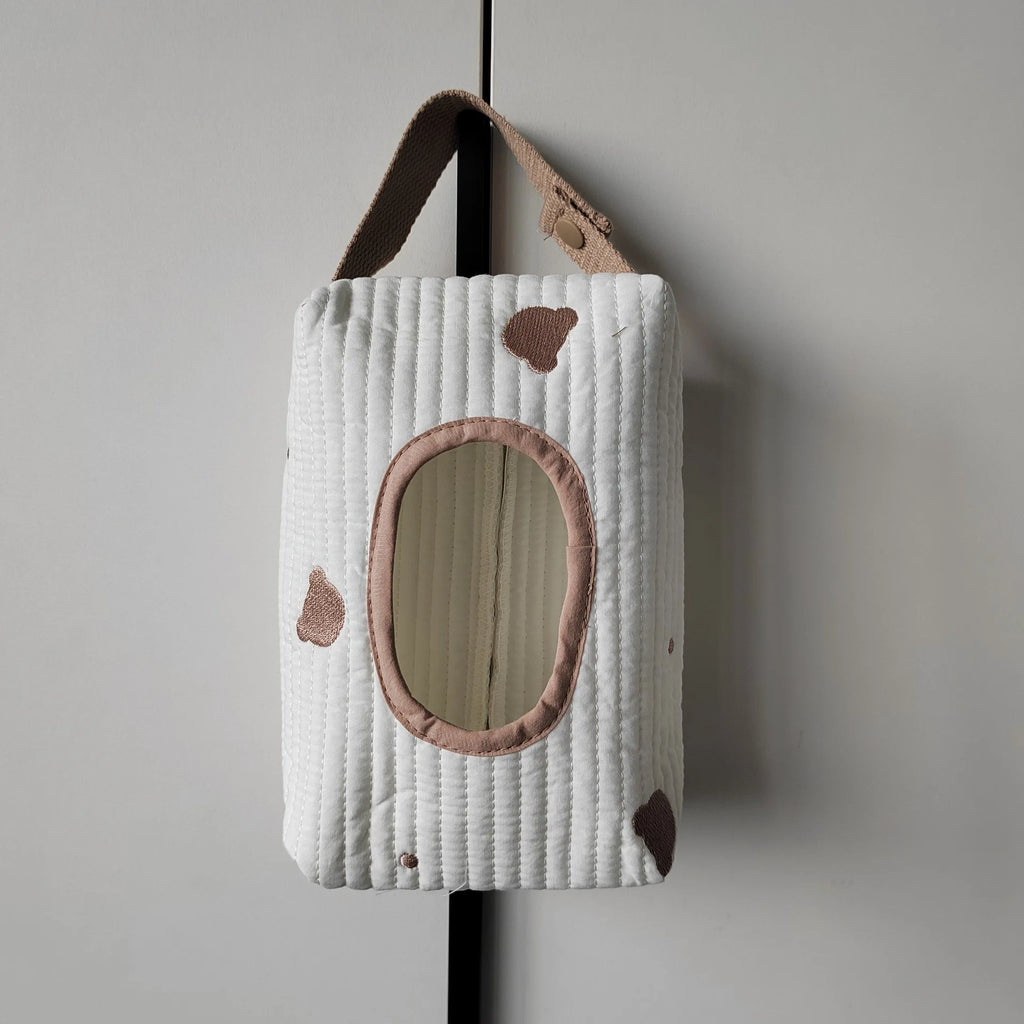 Cartoon Pattern Large Capacity Tissue Pouch Hanging Car Tissue Box Stroller Wipes Bag Storage Organizer Household Goods Oasis Select Brown