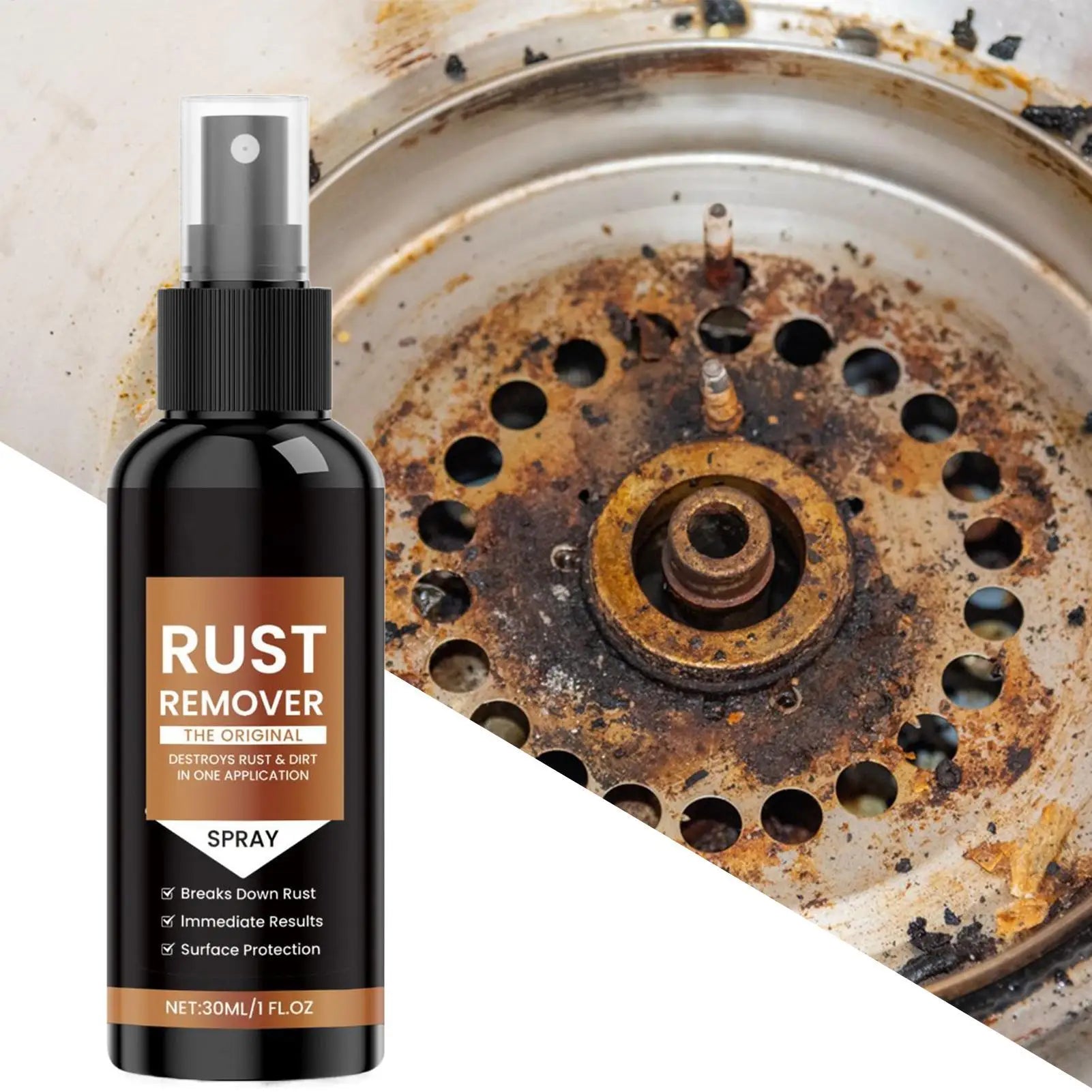 Rust Remover for Metal Automotive Rust Remover Effective Concentrated 1 Fl.oz Fast-Acting Long-Lasting Cleaner for Workshop Oasis Select