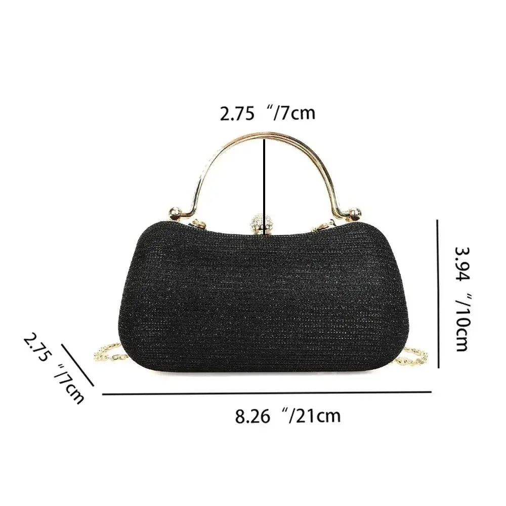 Wedding Bridal Beaded Women Evening Bag Dinner Bag Chain Shoulder Handbags Elegant Rhinestones Clutch Egg Shape Evening Bag Oasis Select