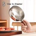 Chic Stainless Steel Noodle Pot for Individual Portions, Peach Wood Accents, Small Stovetop Pot Oasis Select S