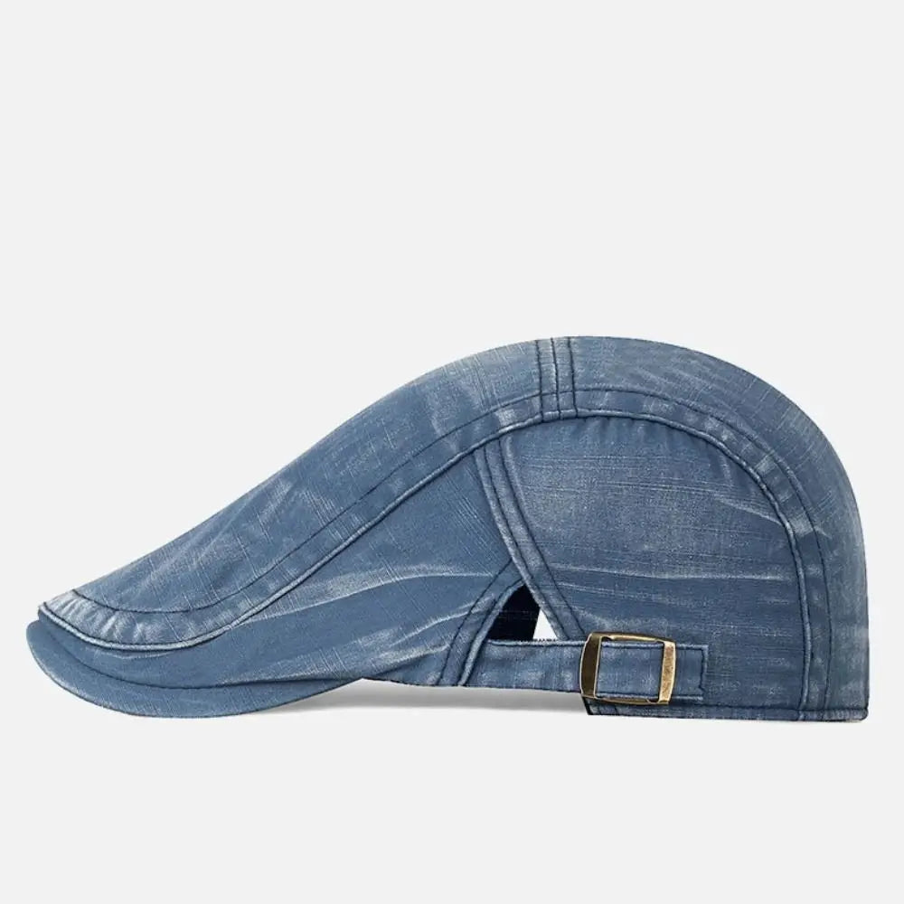Driving Golf Retro Denim Beret Hat washed cotton Baker Peaked Newsboy Hat Adjustable Painter Hat Women Oasis Select