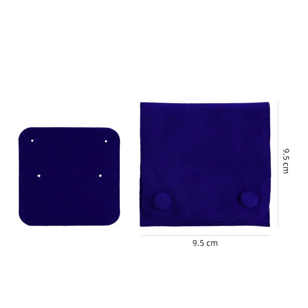 1pcs Jewellery Pouch Packaging Bag Soft Velvet Snap Button Gifts Packing Bag For Storing Rings Bracelets Necklace Accessories Oasis Select Dark blue
