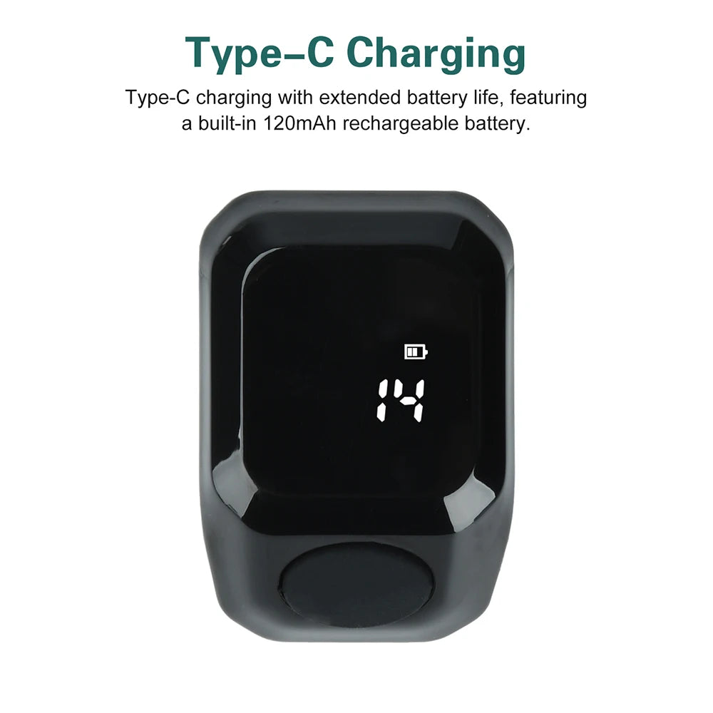 Digital Ring Counter Bluetooth APP Control OLED Display Silent Touch Type-C Rechargeable Muslims Zikr Ring Prayer Finger Counter Oasis Select