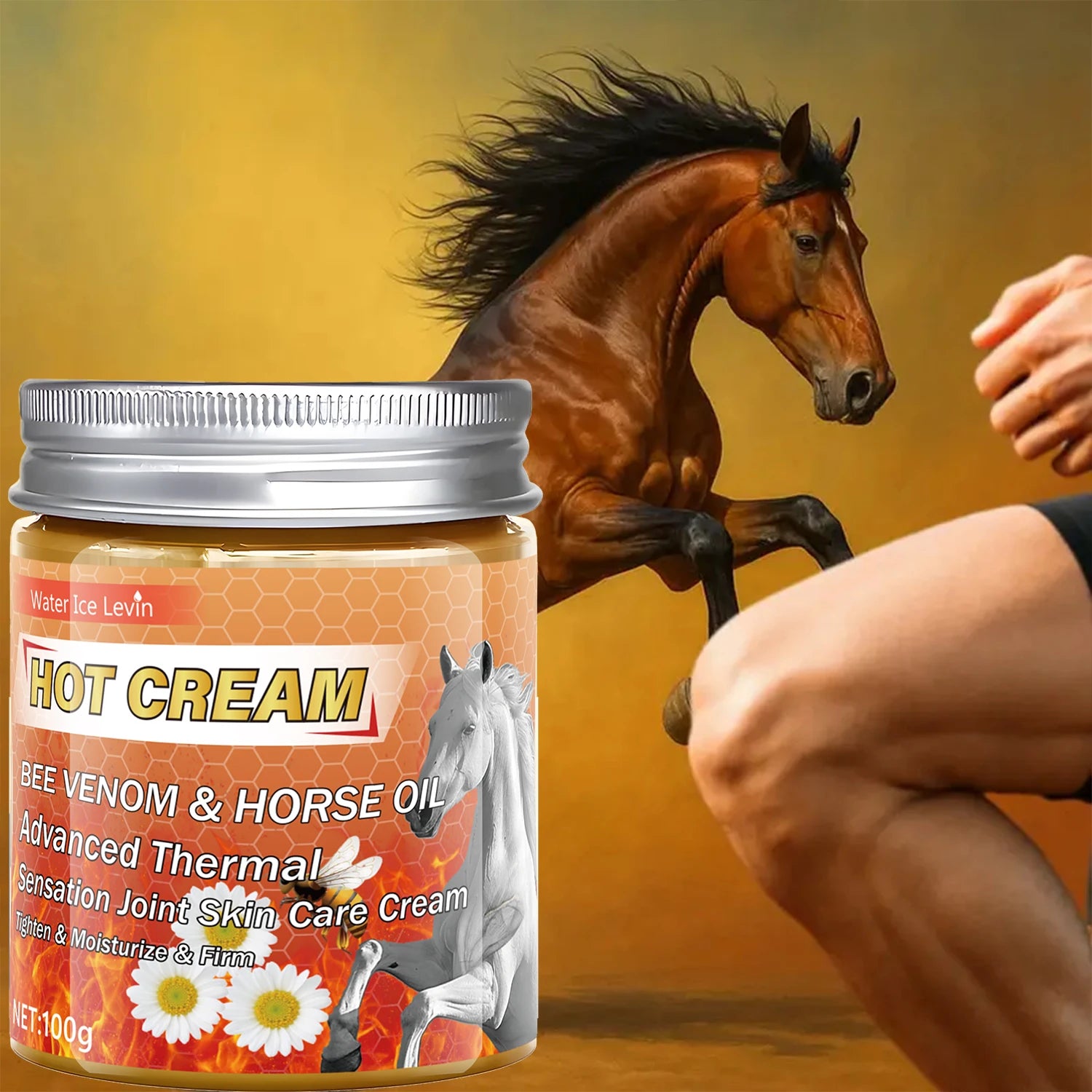 Advanced Thermal Bee Venom & Horse Oil Hot Cream for Joint Skin Care, Tighten & Moisturize & Firm. Oasis Select