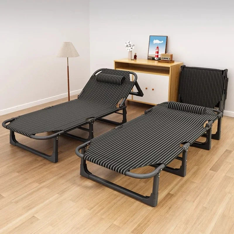 Folding bed single household simple lunch break office adult march outdoor small bed escort recliner sturdy and durable Oasis Select