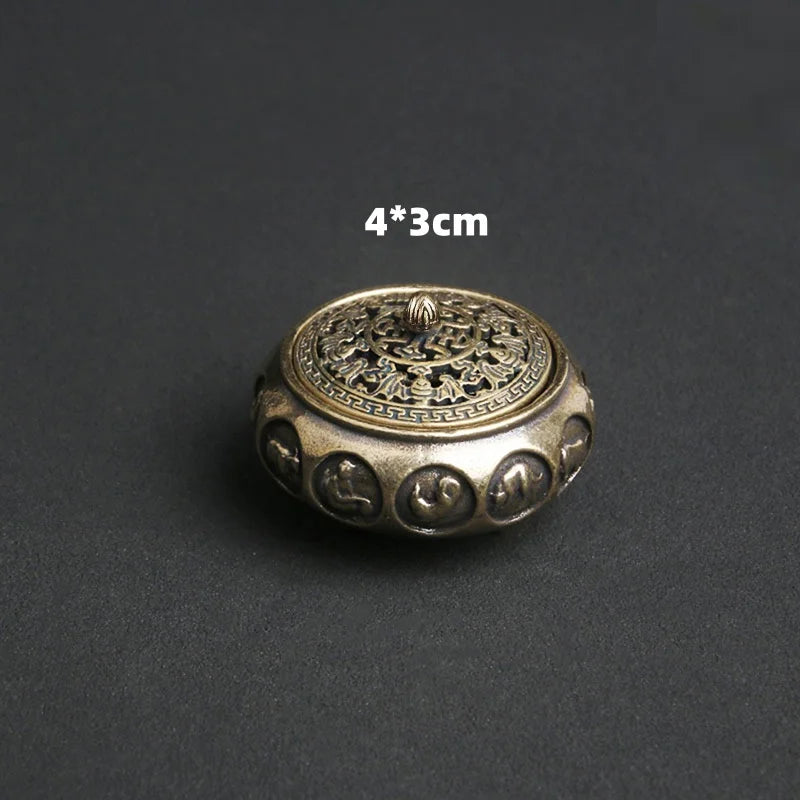 Antique Pocket Dragon Phoenix Incense Burner Hollow Incense Mini Ornaments Chinese Ancient Tea Desk Decor Office Decoration Oasis Select MR-07
