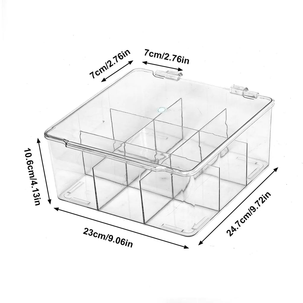 Transparent Nail Polish Storage Box-Flip Top Type, Suitable for Lipstick, Perfume, Essence, 9-Cell Large Capacity Jewelry Box Oasis Select Transparent