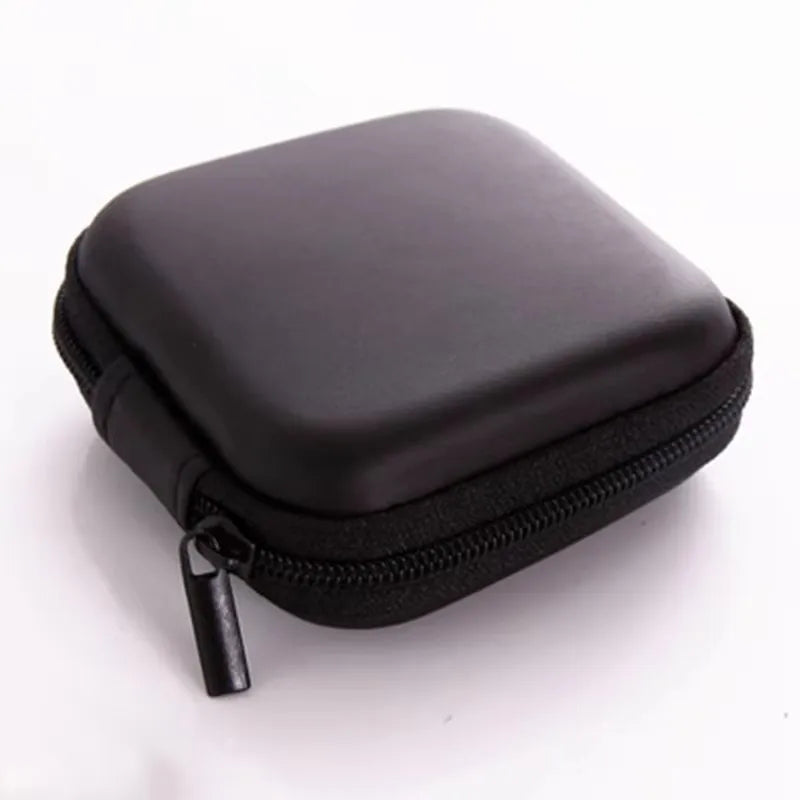 1/3Pcs Zipper Storage Bag For Wired Earphone Data Cable Mini Portable Small Square Bag For AirPods Key Money Bag Protector Case Oasis Select 1pcs Black