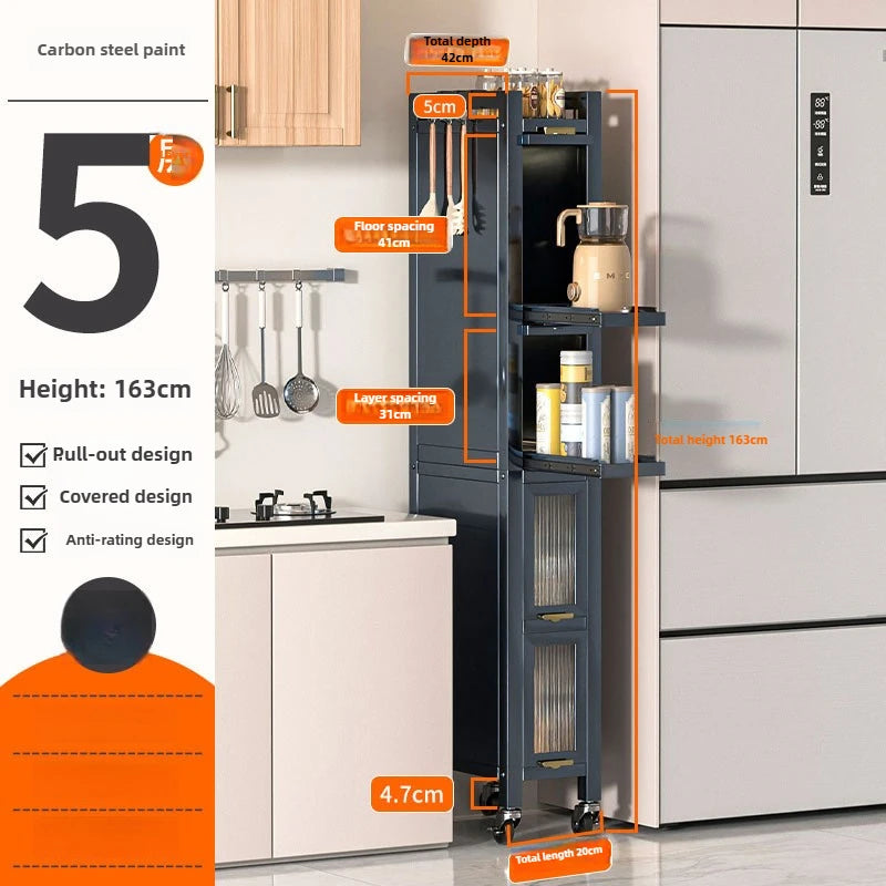 Drawable Kitchen Crevice Storage Cabinet Multi-layer Ultra Narrow