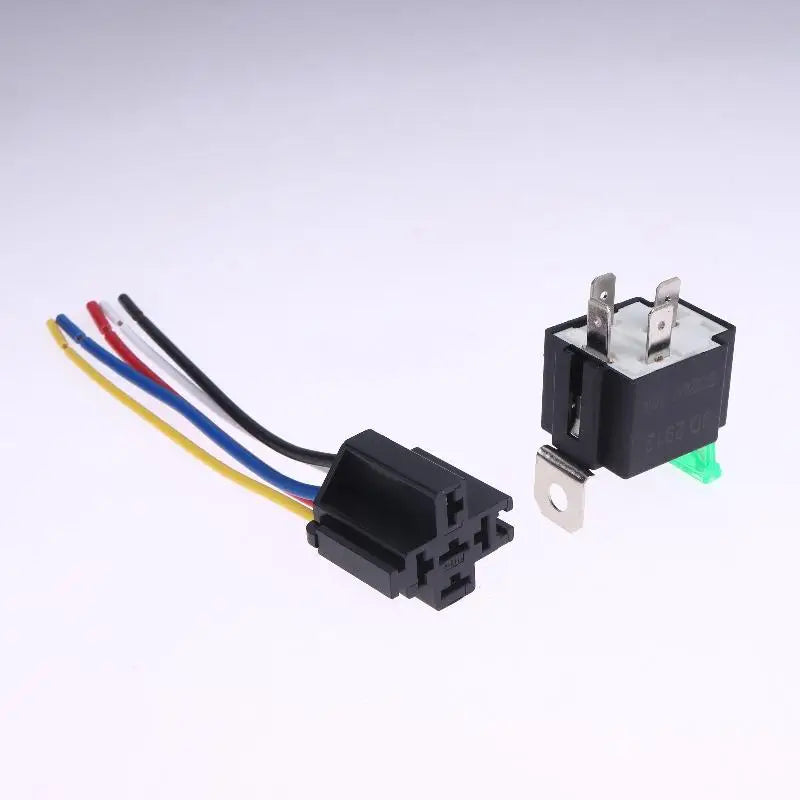 Durable 24V 4/5 Pin Car Relay; Pre-wired Sockets; Socket Base with Wires/Fuse; 30A Amp SPST Waterproof Accessories Oasis Select A1