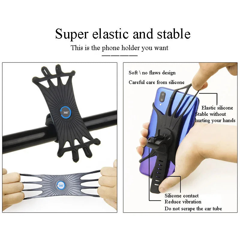 Bicycle Handlebar Holder, Bicycle Phone Holder GPS Phone Holder Silicone Motorcycle Bike Oasis Select