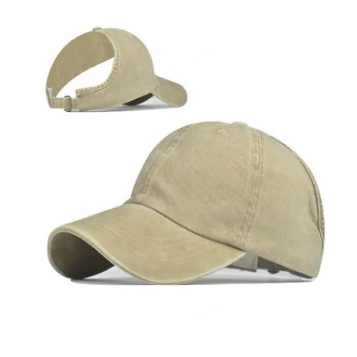 Adult empty top baseball cap, quick drying outdoor sports cap, lightweight casual cap, ponytail sun hat, breathable cap Oasis Select Khaki Adjustable >8Y