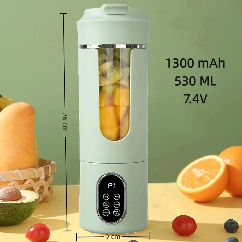 URGGU 530ml Portable USB Rechargeable Mini Juicer – 12 Blades