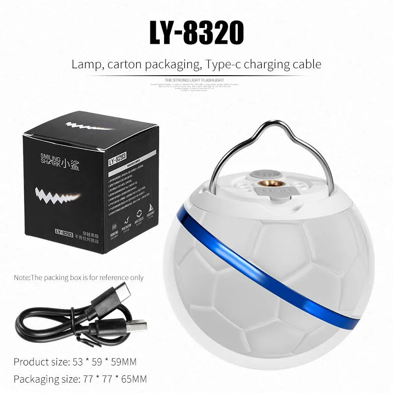 Portable Rechargeable Football Design Outdoor Light Emergency Camping Lamp Warm Night Lighting for Home and Camping Use Oasis Select LY8320