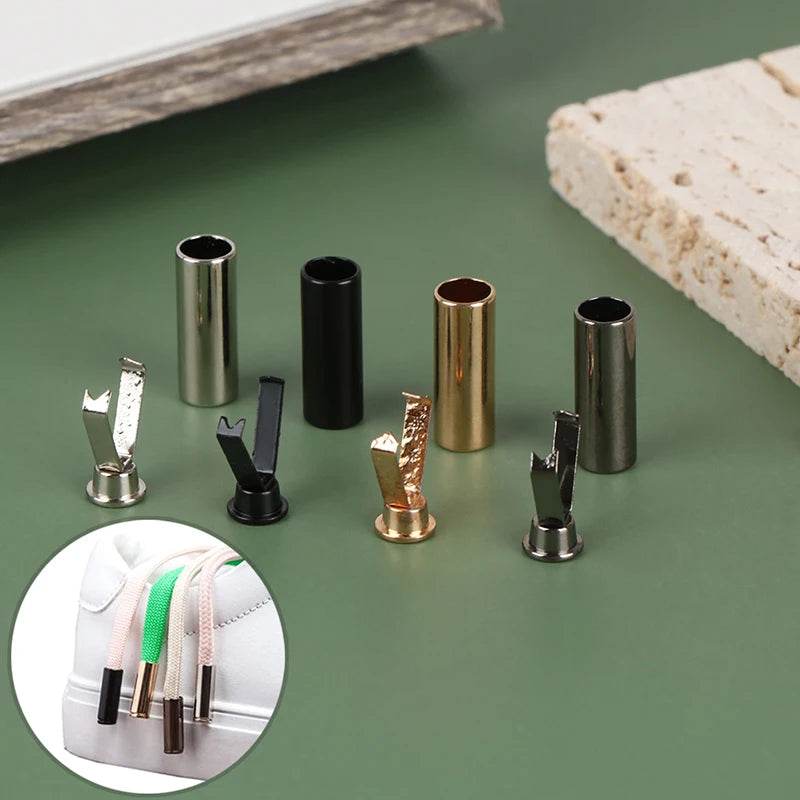 10Pcs Diy Metal Aglets Shoelace Cylindrical Tips Head Tip Protector Card Rope Buckle For Clothing Sweater Hat Rope Head Buckle Oasis Select