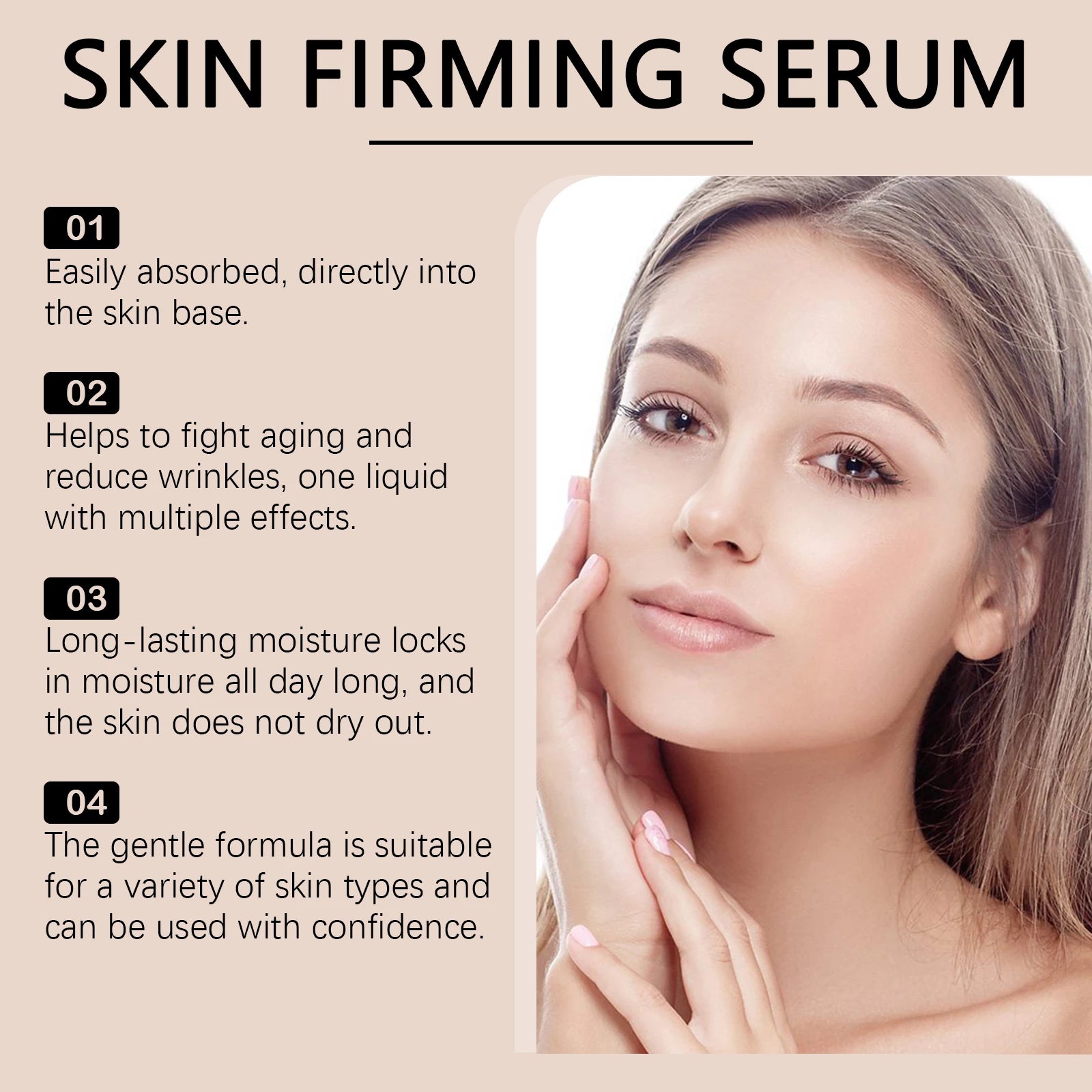Skin Firming Essence Relieve Wri-nkles Anti Ag-ing Lighten Fine Lines Lifting Even Skin Tone Moisturizing Hydrating Facial Serum Oasis Select