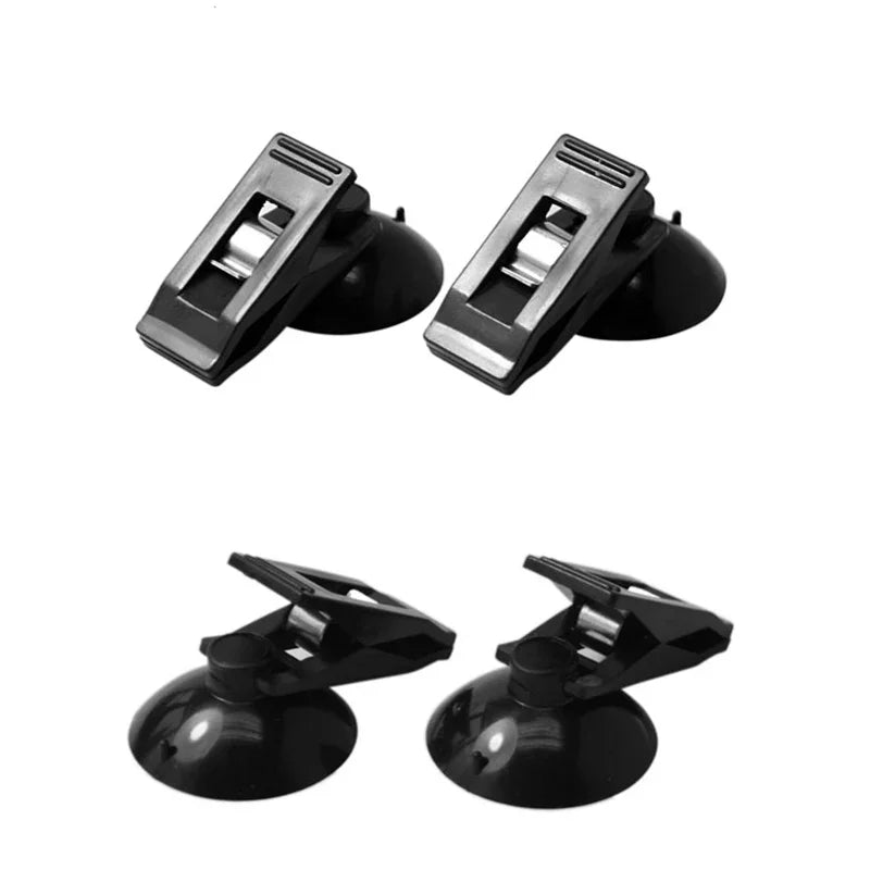 1 Pair Car Interior Window Clip Mount Black Suction Cap Clip Plastic Sucker Removable Holder For Sunshade Curtain Towel Ticket Oasis Select