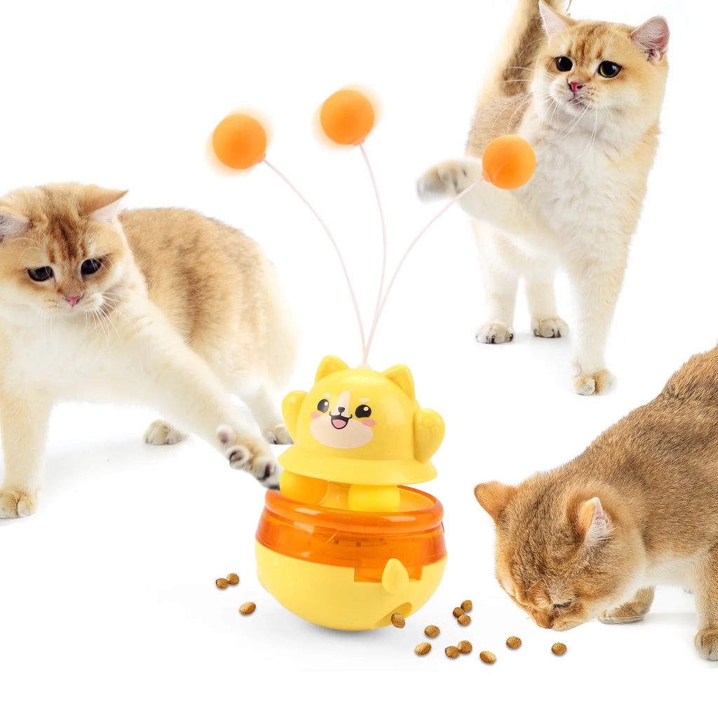 Pet Untoppleable Doll, Cat Fun and Fun, Intelligence Cat Teasing Stick, Leaky Food Ball, Cat Untoppleable Doll Leaky Food Toy Oasis Select