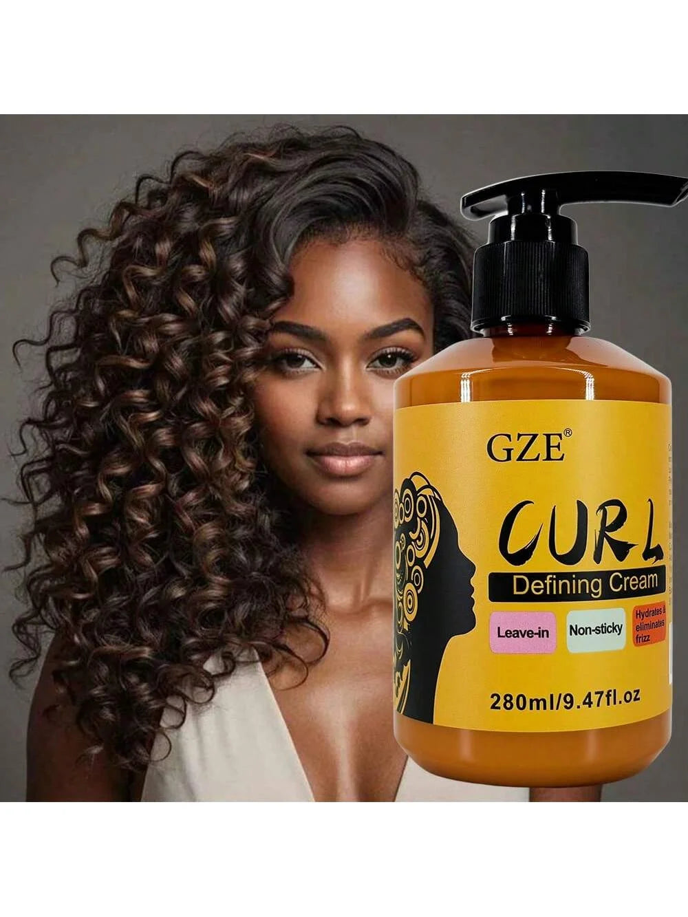 GZE 3-in-1 Curl Defining Cream | Frizz Control Leave-In