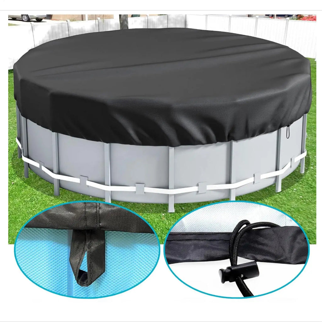 8/10/12FT Round Swimming Pool Covers For AboveGround Pools Hot Tub Cover Solar Covers Heavy Duty Tear Resistant Pool Cover Oasis Select