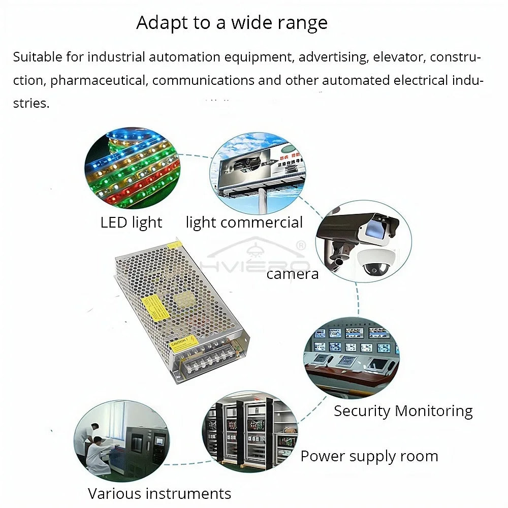 DC 12V Switching Power Supply Adapter for LED Strip Lights