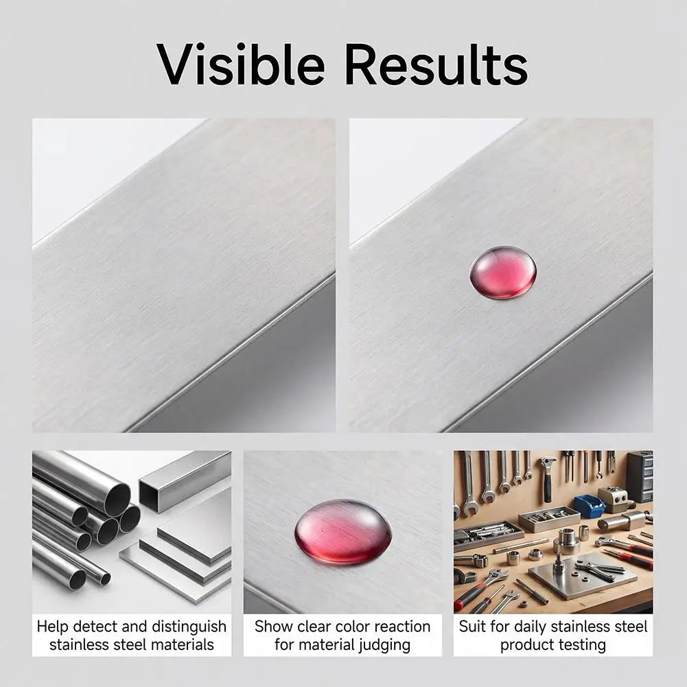 Stainless Steel Grade Testing Liquid 12ml – Detects 201/304/316