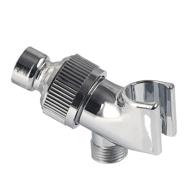 G1/2" 3 Way Tee Connector Shower Adapter Adjustable Water Diverter Valve Arm Mounted Faucet Sprinkler Holder Bathroom Accessory Oasis Select Silver