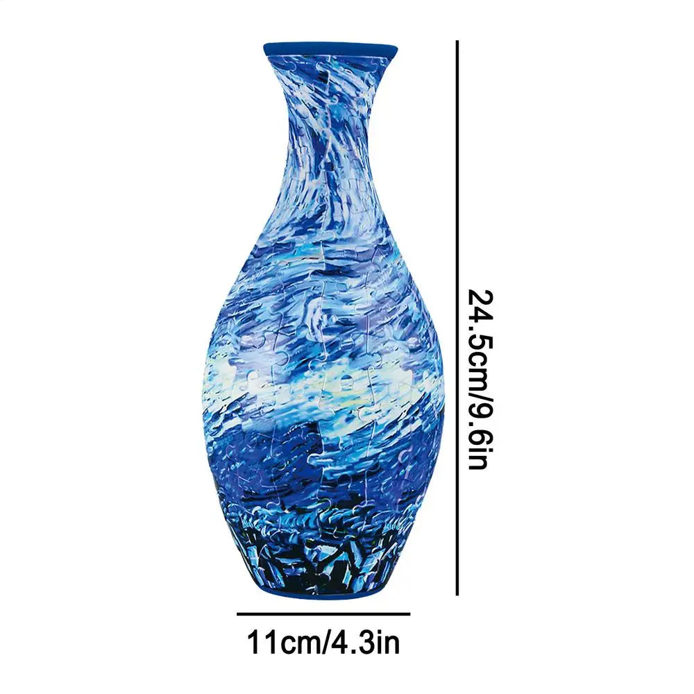 3D Vase Puzzle Puzzle Vase Jigsaw Puzzle Planter Flower Vase Puzzle Made By 160 Curved Puzzle For flower arranging decoration Oasis Select waves
