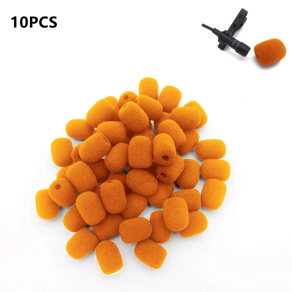 10pcs 6mm Mini Headset Microphone Cover Sponge Foam Windscreen Replacement Lavalier Gooseneck Conference Mic Cover Oasis Select orange