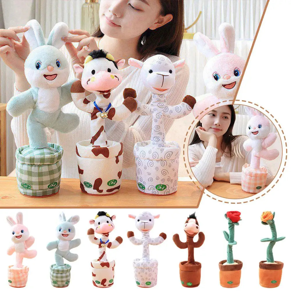 Talking Dancing Bunny Plush Toy Repeat What You Say Singing Wiggling Rabbit Doll For Baby Children Birthday Gift Oasis Select