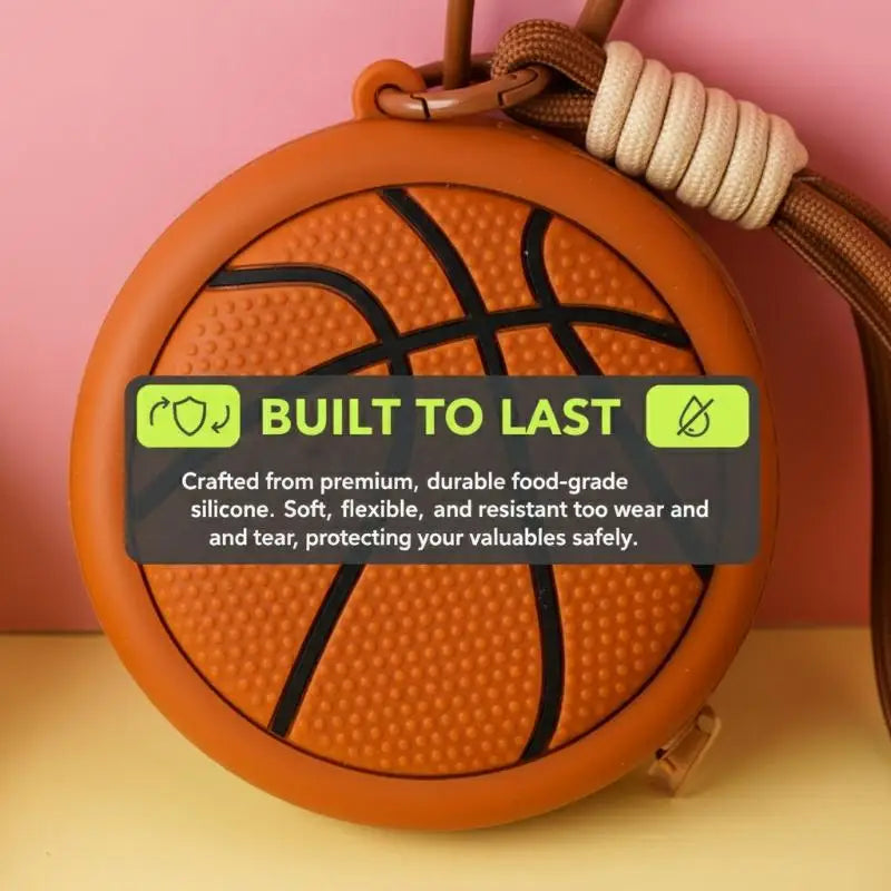 Sports Silicone Coin Purse – Basketball & Football Mini Wallet