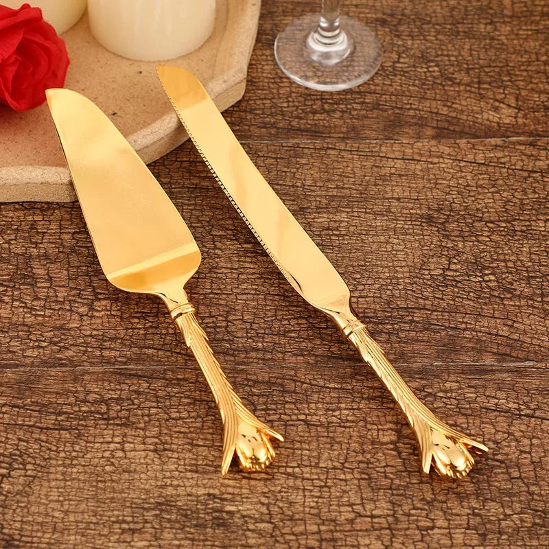 2Pcs Wedding Cake Knife and Shovel Pizza Bread Knife Wedding Supplies Cake Knife Triangle Bread Shovel Baking Tools Oasis Select Style 11