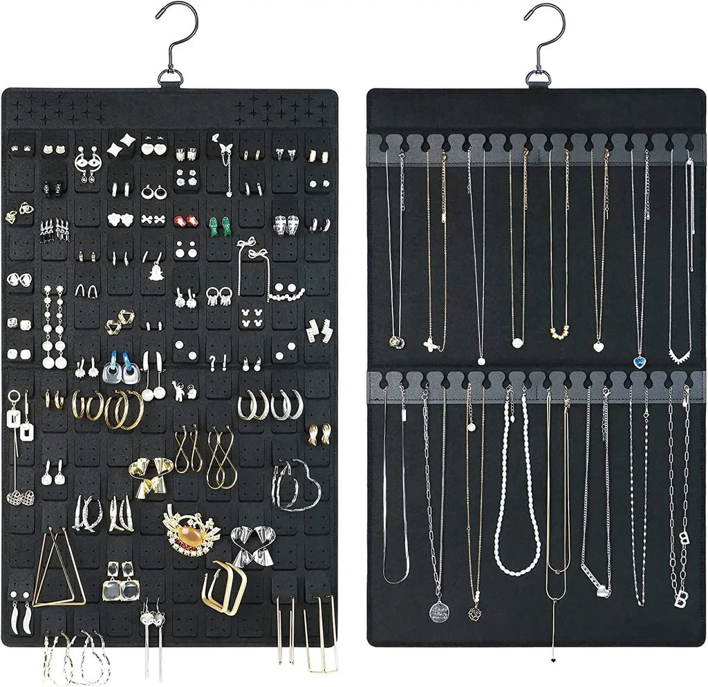 Jewelry Holder Organizer, Hanging Jewelry Organizer Dual-Sided Earring Organizer Display for 300 Pairs of Earrings and Necklace Oasis Select