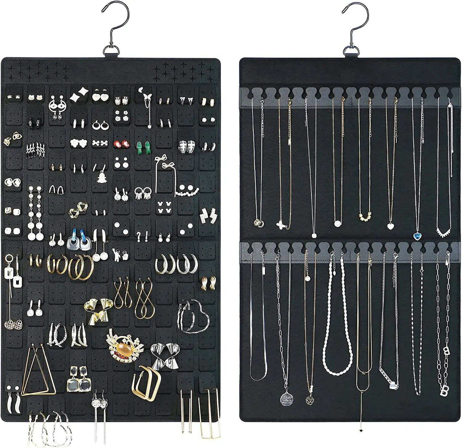 Jewelry Holder Organizer, Hanging Jewelry Organizer Dual-Sided Earring Organizer Display for 300 Pairs of Earrings and Necklace Oasis Select