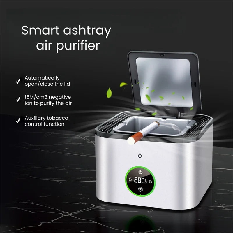Smokeless Ashtray with Lid – USB HEPA Air Purifier