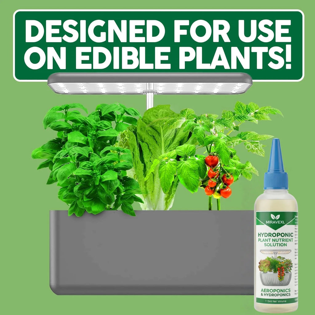 MIRAVEXL All-Purpose Hydroponic Nutrients | 115ml Slow Release Liquid Plant Food for Lush Indoor Gardens, Potted Plants, Flowers Oasis Select