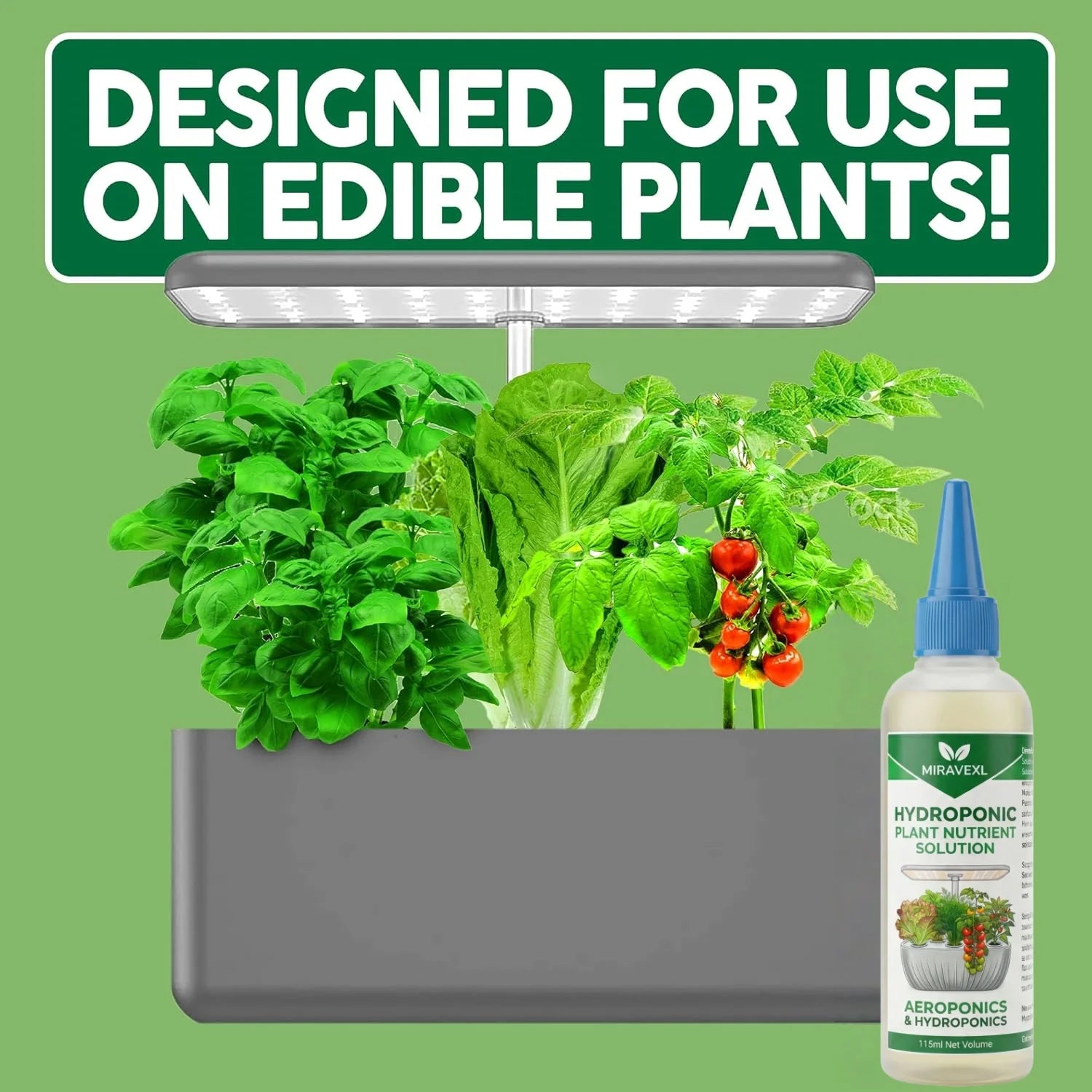 MIRAVEXL All-Purpose Hydroponic Nutrients | 115ml Slow Release Liquid Plant Food for Lush Indoor Gardens, Potted Plants, Flowers Oasis Select