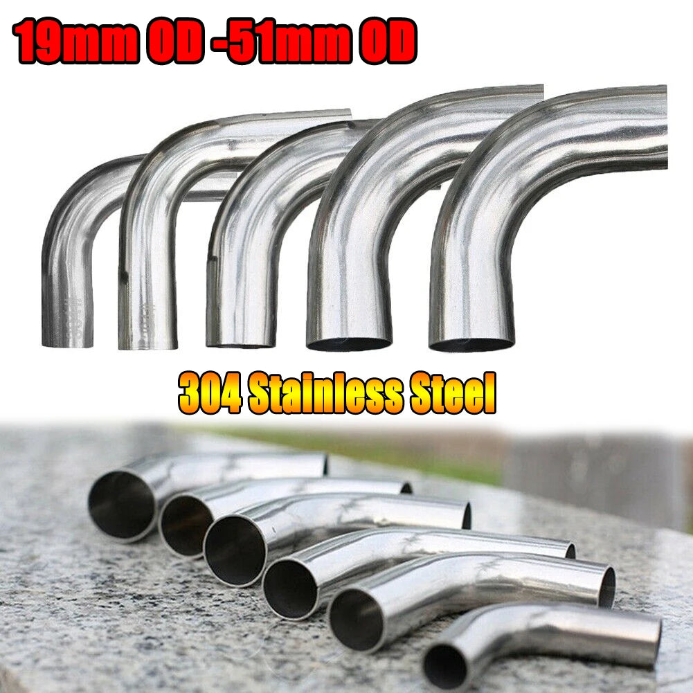 19mm 25mm 32mm 38mm 51mmOD Sanitary Butt Weld 90 Degree Elbow Bend Pipe 304 stainless steel car exhaust pipe muffler welded pipe Oasis Select