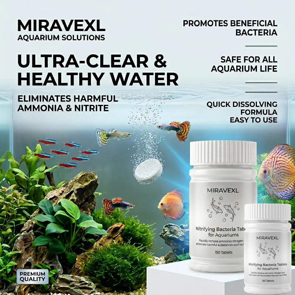 150 Pcs Nitrifying Bacteria Tablets, Fast Bio Filter Starter for Fish Tanks & Ponds, Crystal Clear Aquarium Water Purifier Oasis Select